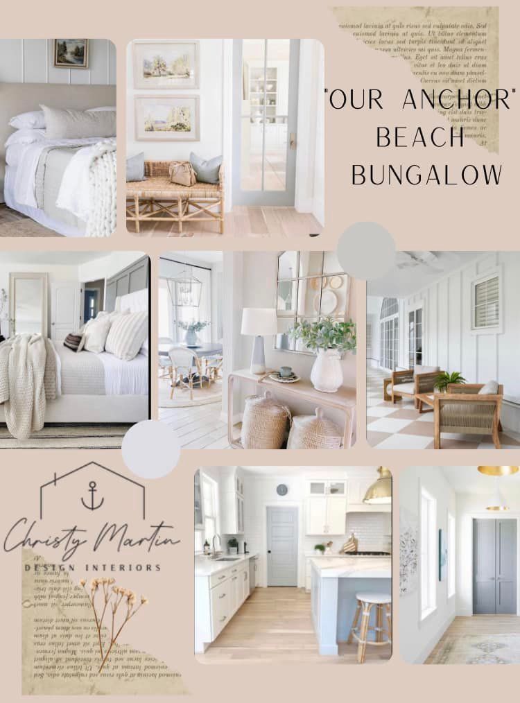 Beach Bungalow Vision Board | Christy Martin Design Interiors
