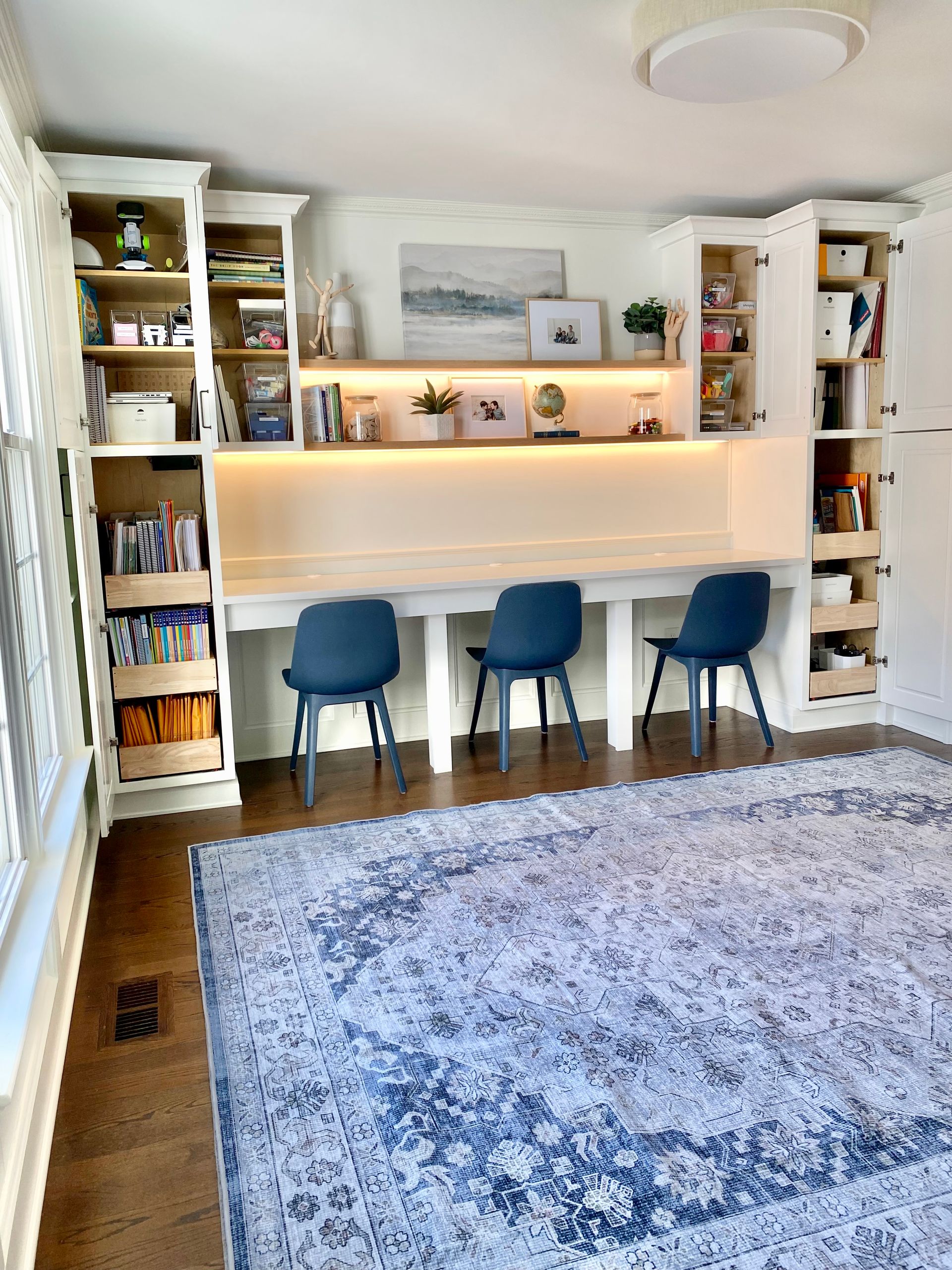 Home School station design for kids playroom