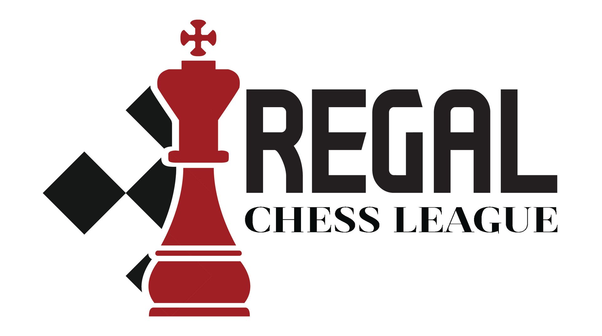 The logo for the regal chess league has a chess piece on it.