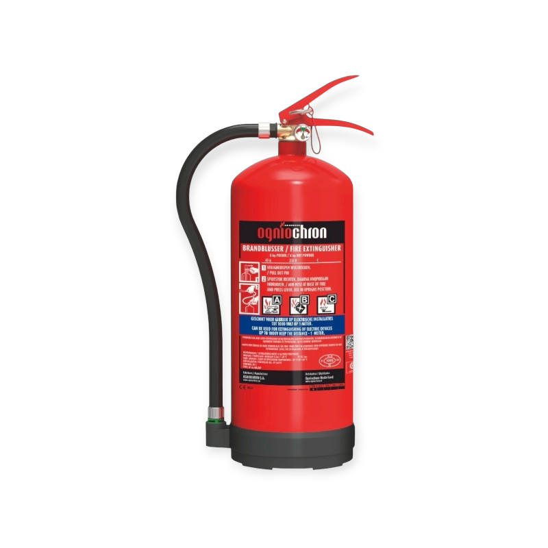 Poederblusser 6 kg met manometer  Brandklasse A, B & C
