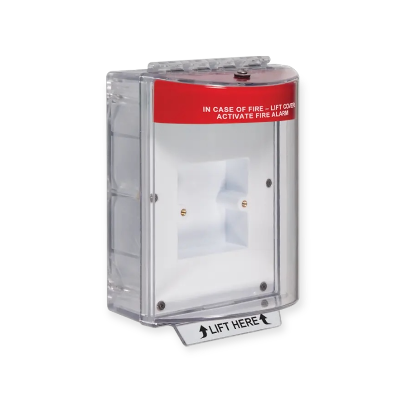 STI-13610FR enviro IP66 stopper, rood, backbox met gesloten montageplaat
