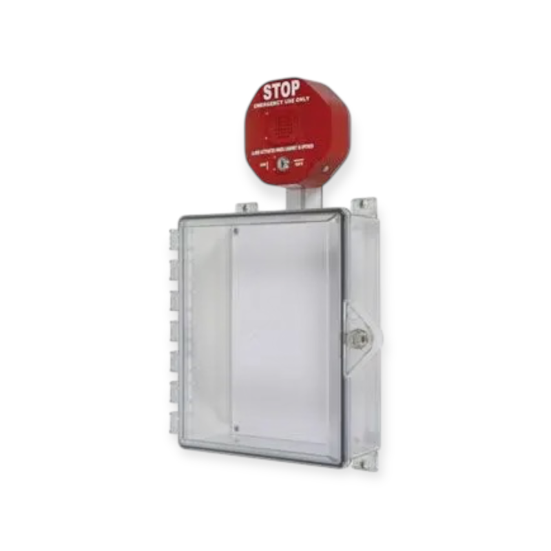 STI-7523 beschermkast polycarbonaat met akoestisch sirene-alarm en duimvergrendeling