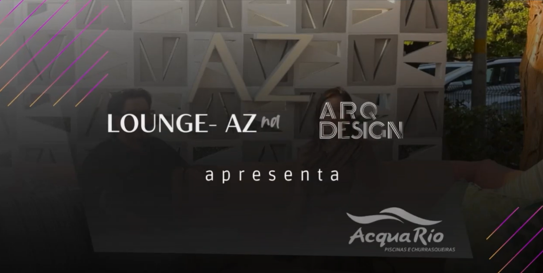 Um fundo preto com as palavras lounge azm e um desenho em arco