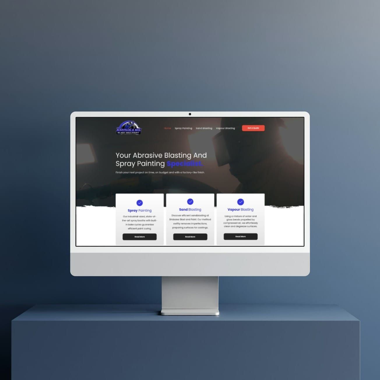 A computer monitor with a website on it