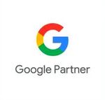 a google partner logo on a white background .