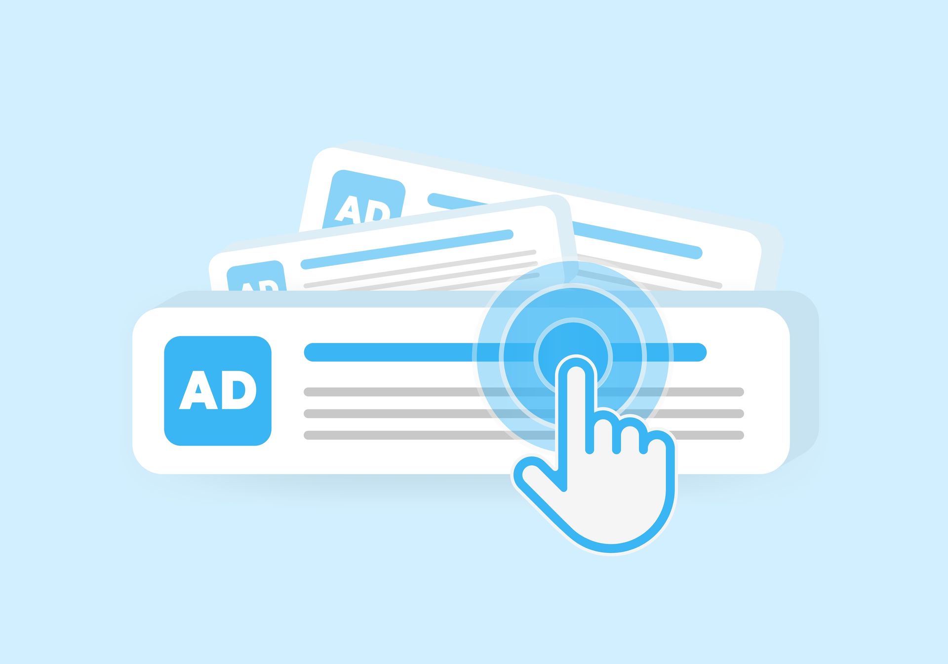 A hand is pressing a button on a website.