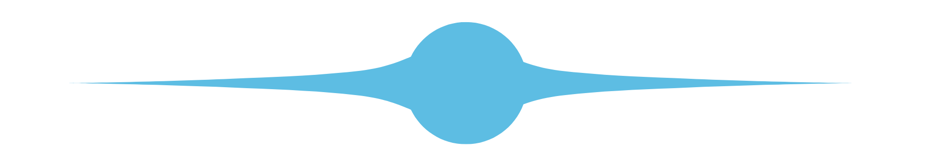 A blue icon of a wave on a white background.