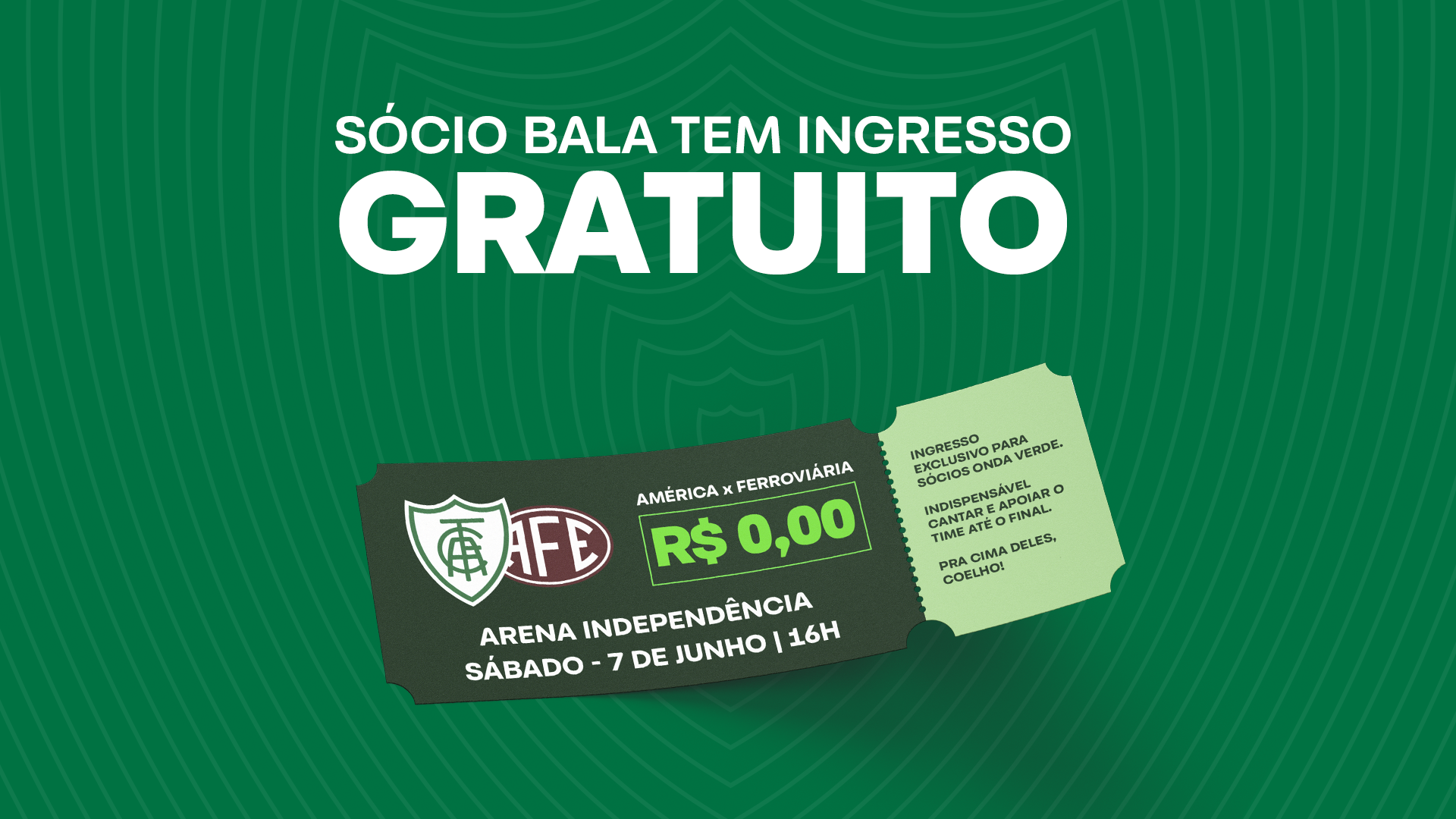 Jogo entre Am&eacute;rica e Ferrovi&aacute;ria ter&aacute; entrada gratuita