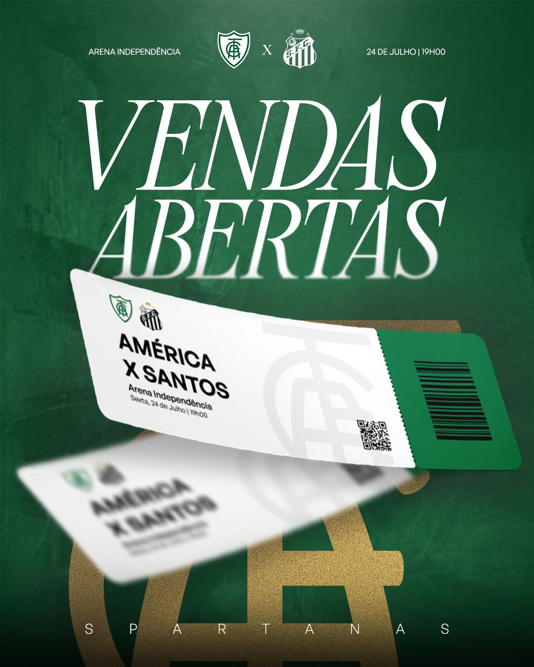 América inicia venda de ingressos para o duelo das Spartanas contra o Santos