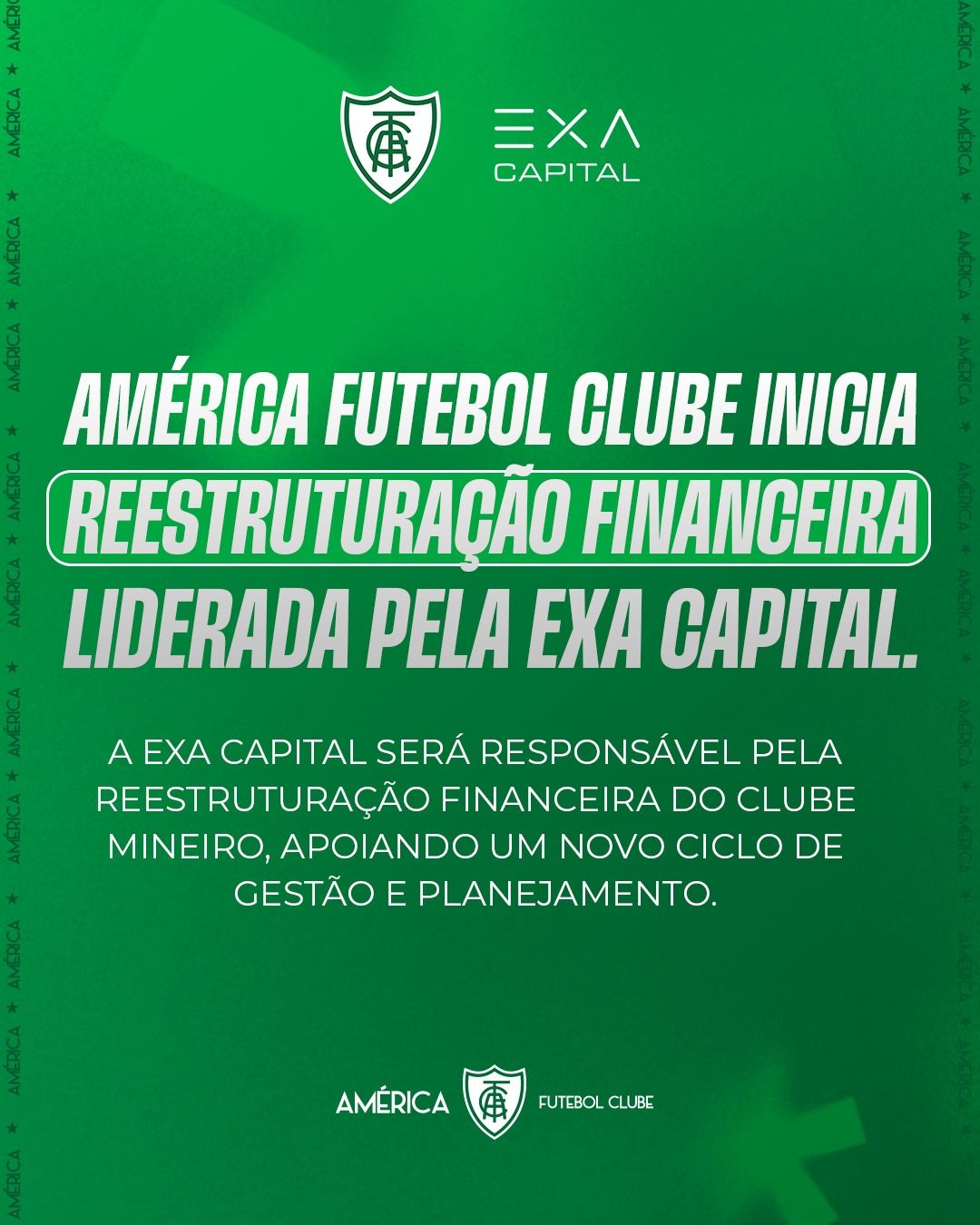 Am&eacute;rica assina contrato com a Exa Capital para reestrutura&ccedil;&atilde;o financeira