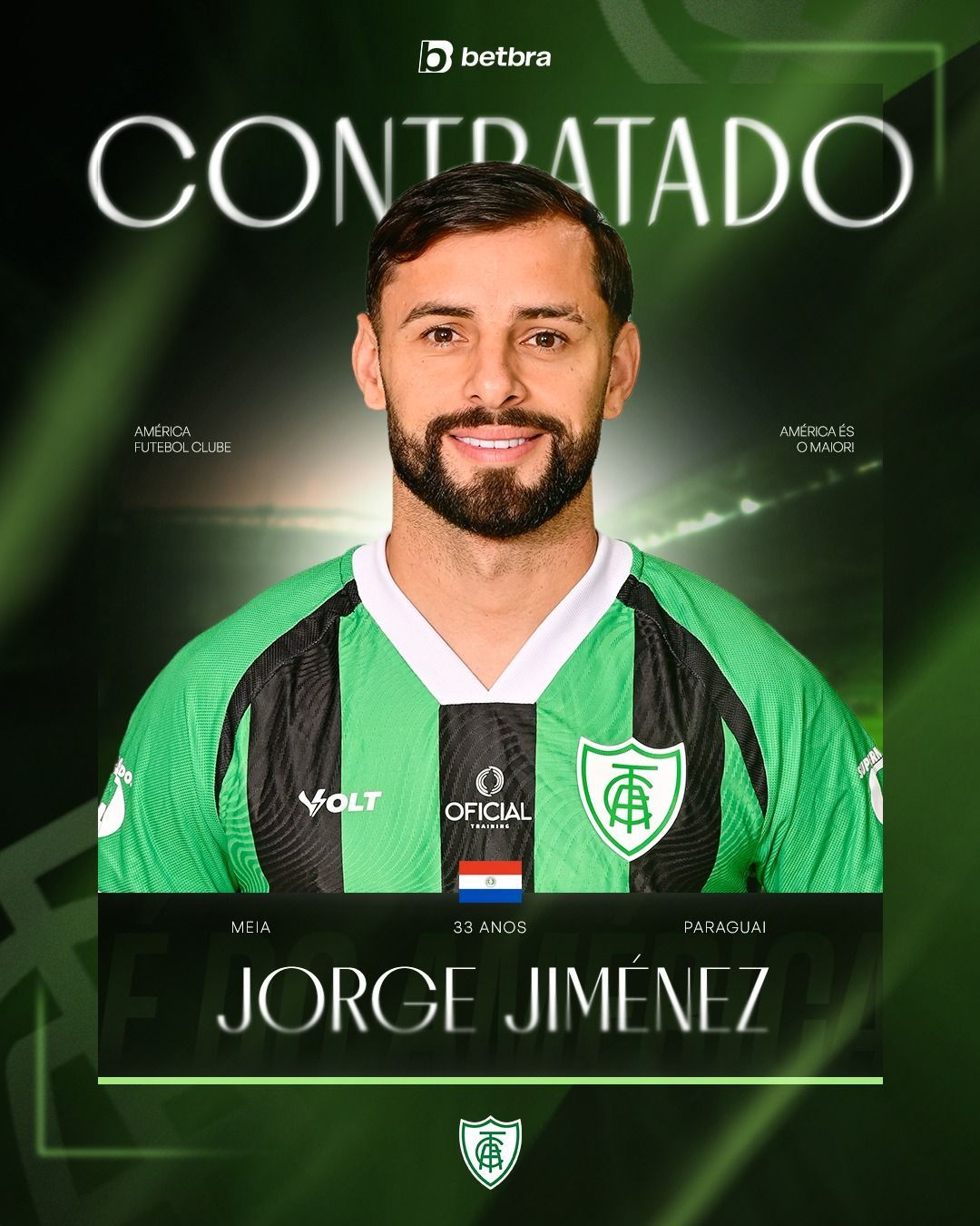 Jorge Jimenez &eacute; o novo volante do Coelh&atilde;o