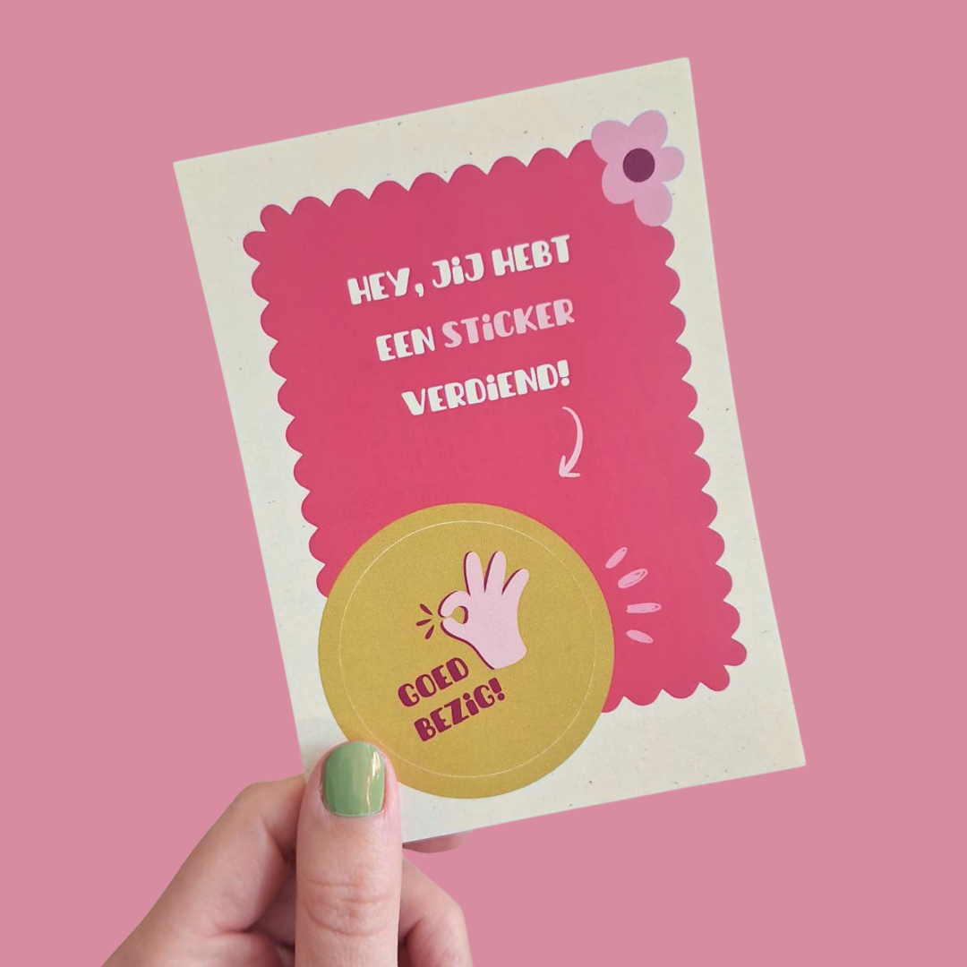 Stickerpost | Kaartje Goed bezig!