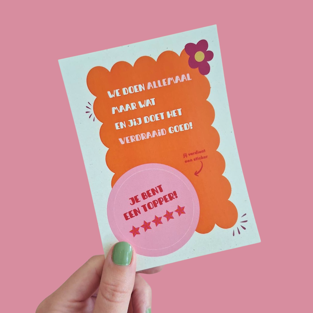 Stickerpost | Kaartje Je bent een topper!