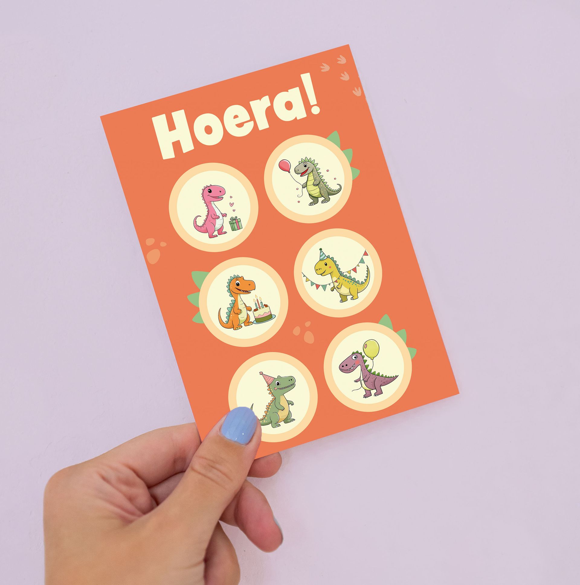StickerPost ansichtkaart met dino stickers