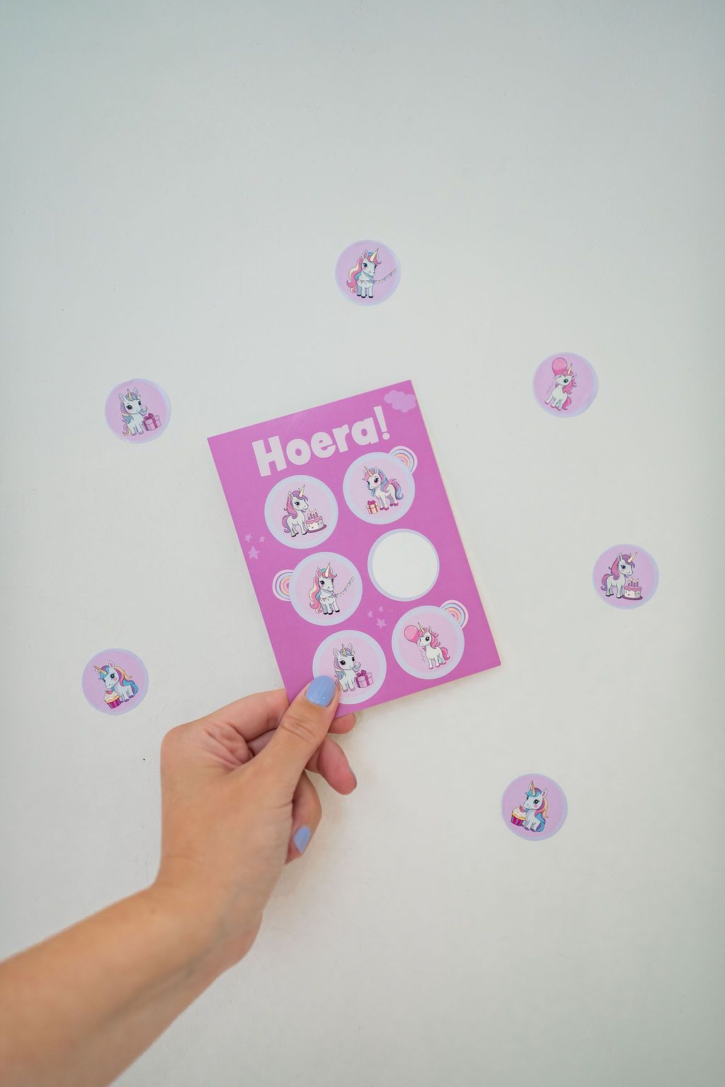StickerPost ansichtkaart met unicorn stickers