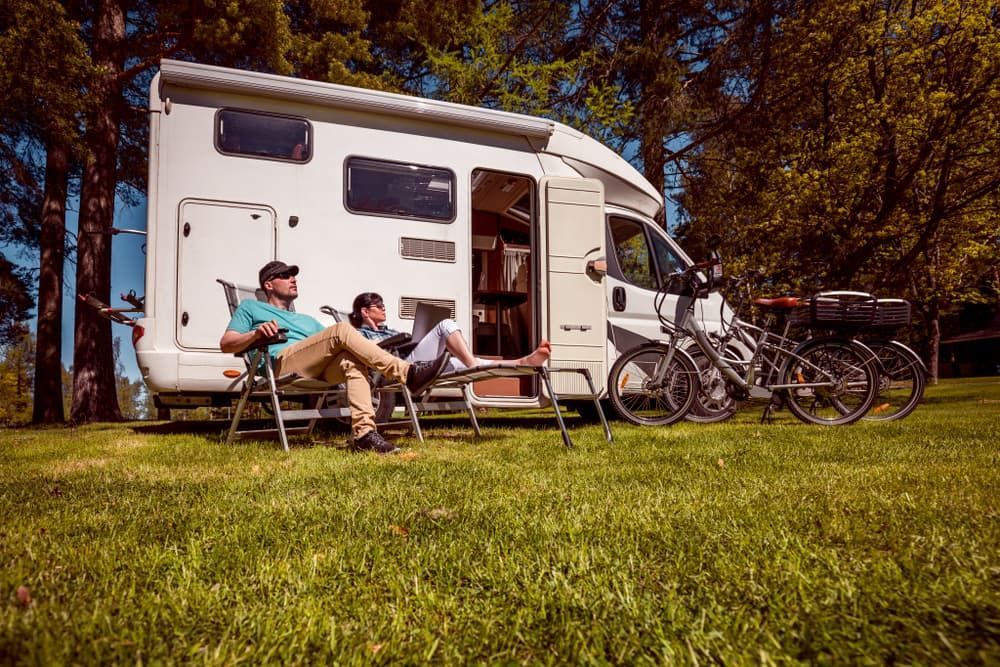 A Jayco Caravan Is Parked In Front Of A Building — Eclipse Hire In Cairns, QLD