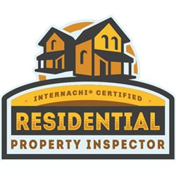 Logo: Houses in shades of brown over a banner that says