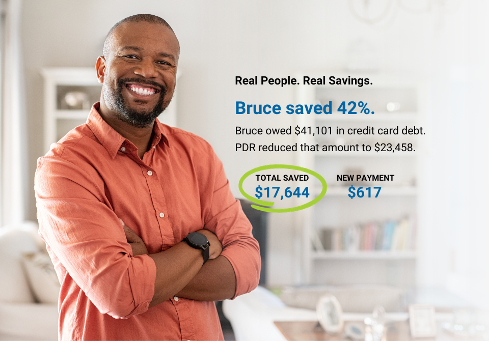 Image of Bruce who saved 42% on his credit card debt using Pacific Debt Relief.