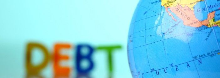 Visual representation  of debt collection across the globe