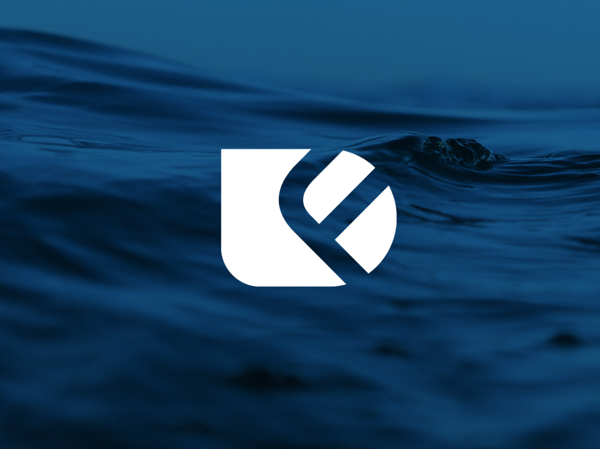 White logo with intertwined 