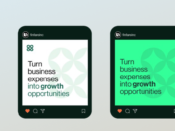 Two Instagram posts with green and white branding, 