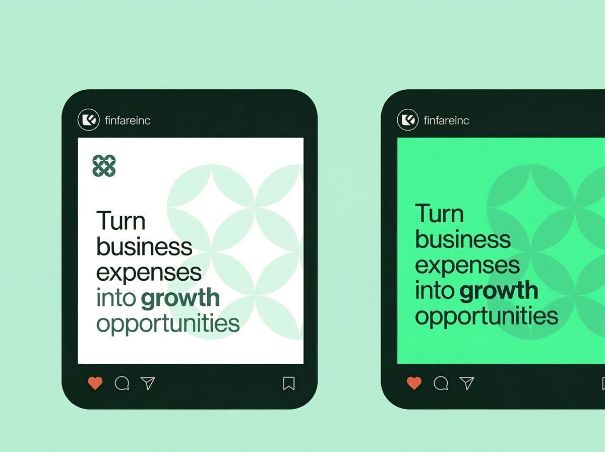 Two Instagram posts with green and white branding,