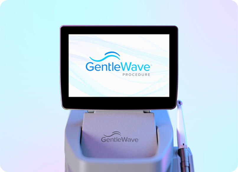 GentleWave dental procedure machine with a screen displaying the logo.