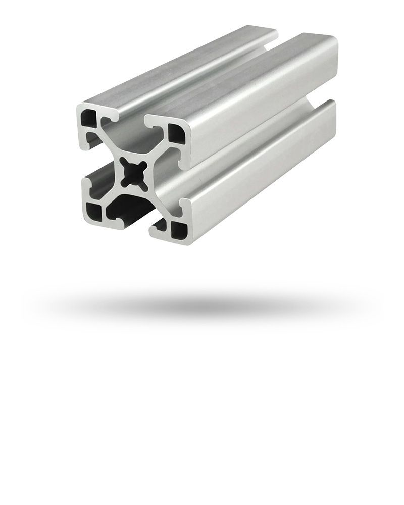 Silver aluminum T-slot extrusion profile with four-channel cross section