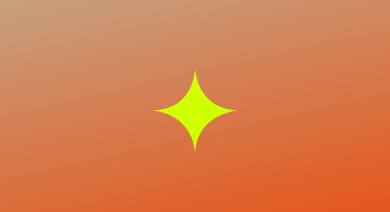 Yellow four-pointed star on an orange and light-orange gradient background.