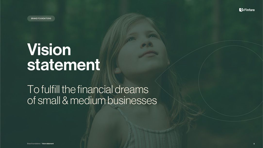 Vision statement graphic: Girl looking up; 