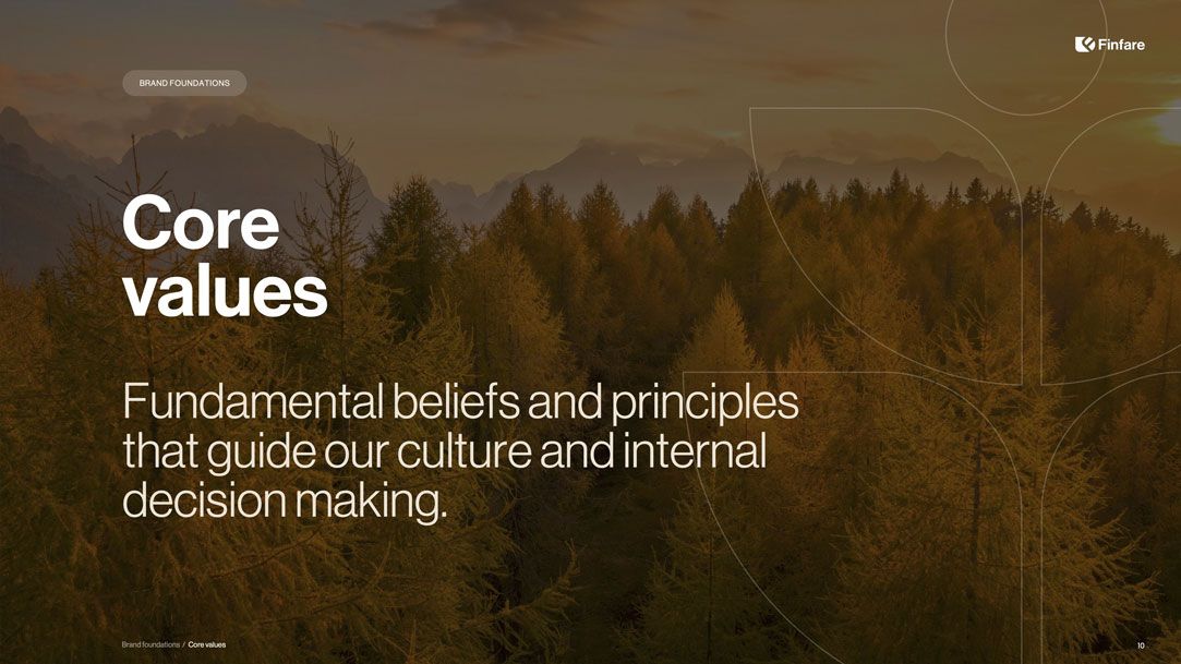 Mission statement on a brown, textured background. Text: simplify financial experiences for small businesses.