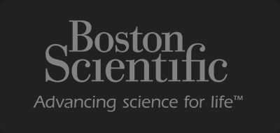 Boston Scientific logo on dark background with tagline “Advancing science for life”