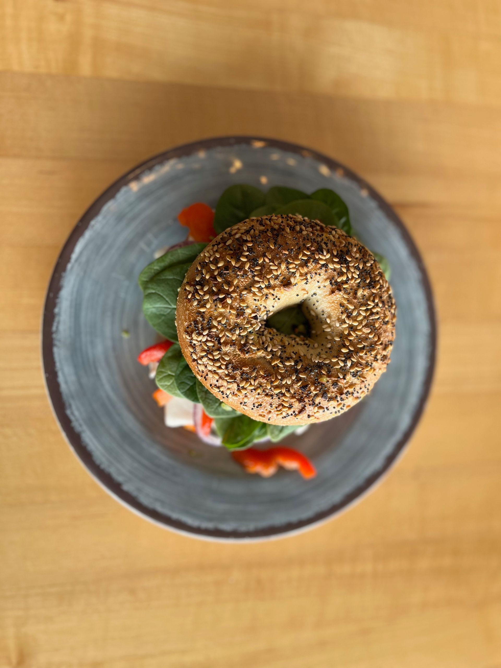 bagel sandwich on plate
