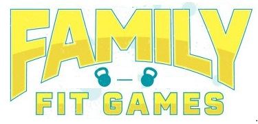 The logo for family fit games is yellow and blue.