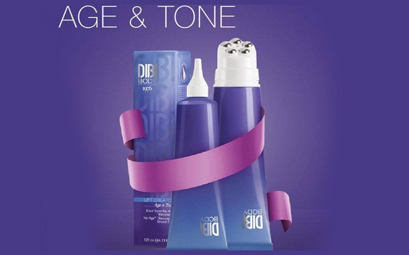 Prodotti per la cura della pelle di colore viola con la scritta
