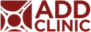 ADD Clinic logo in red and white with geometric emblem and bold text