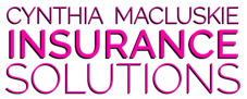 Logo for Cynthia Macluskie Insurance Solutions in magenta text on white.