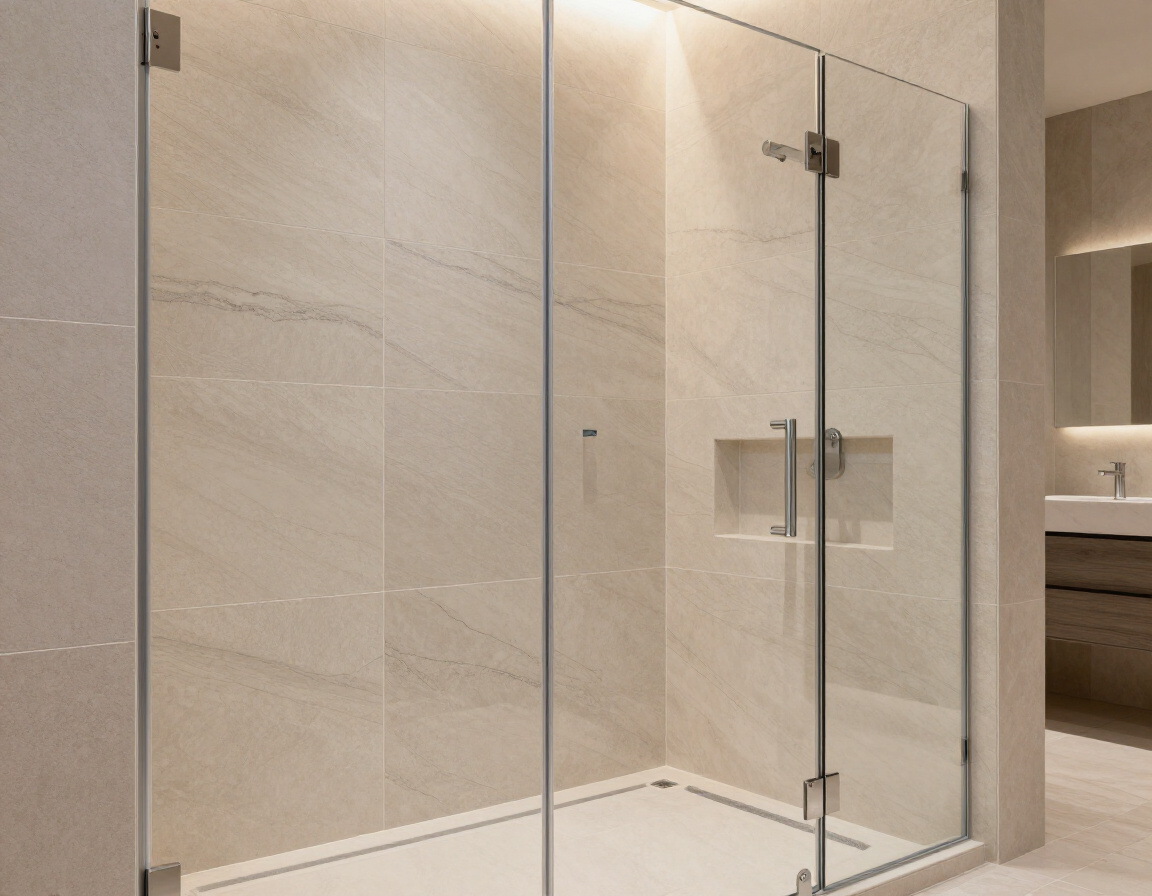 Custom stone shower surround installation