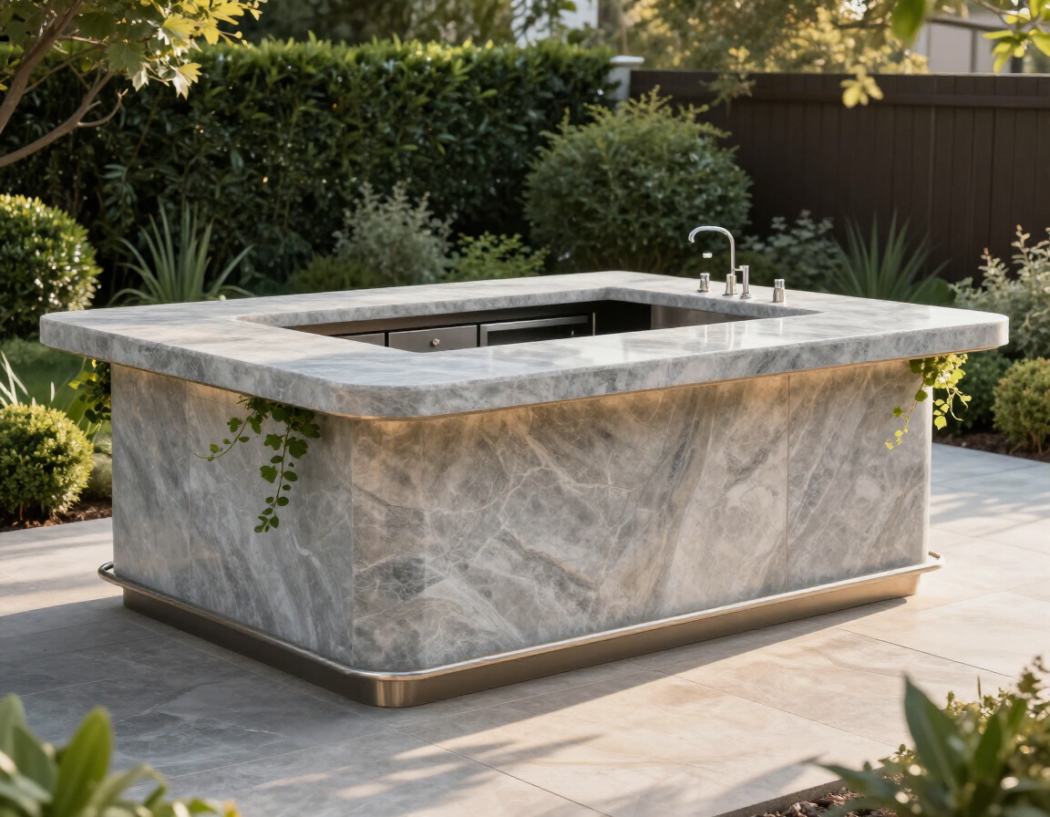 Exterior stone worktop and garden bar