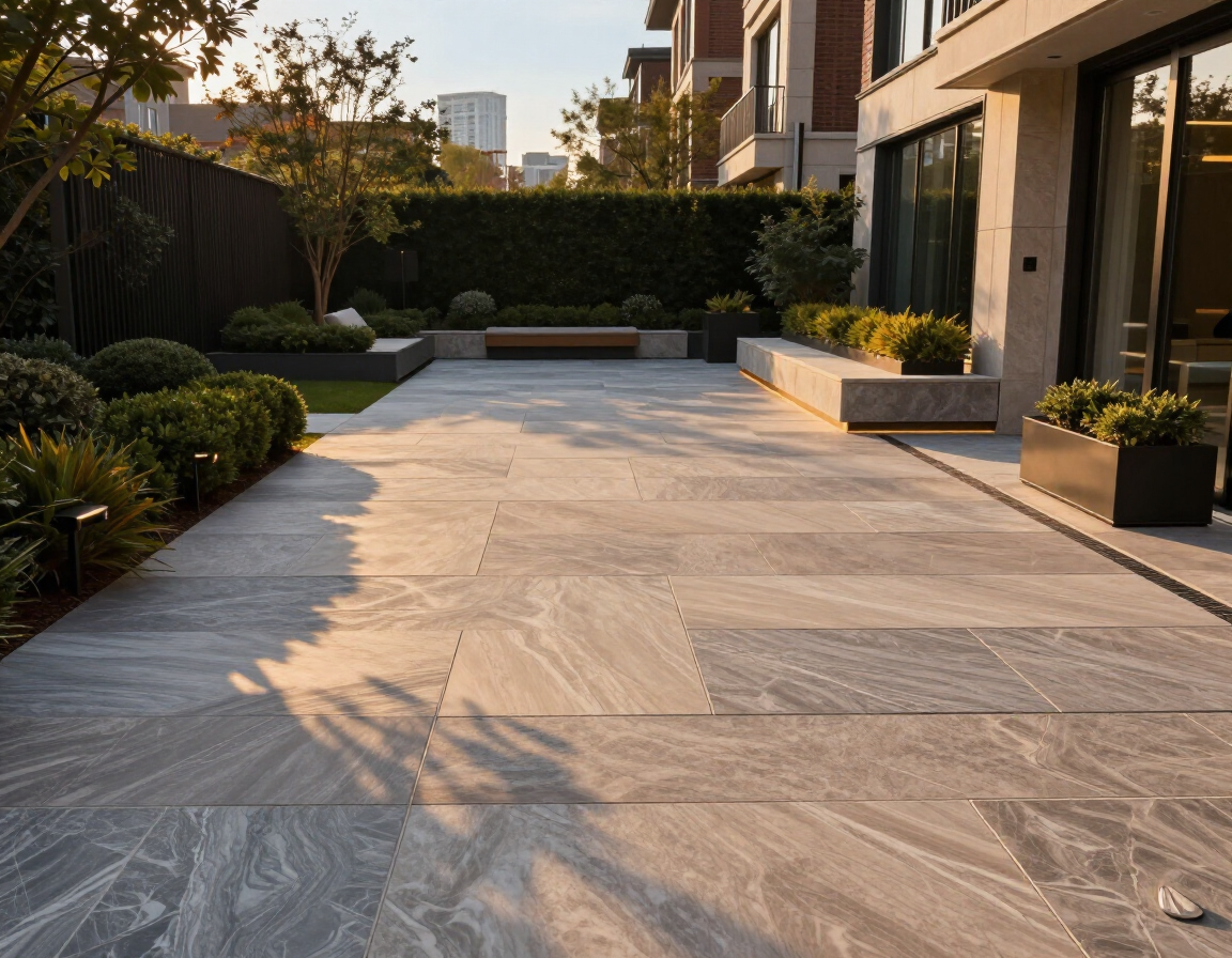 Luxury outdoor stone patio