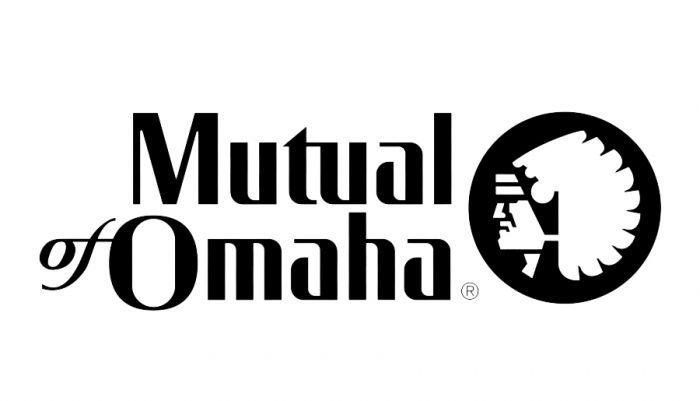 A black and white logo for mutual of omaha
