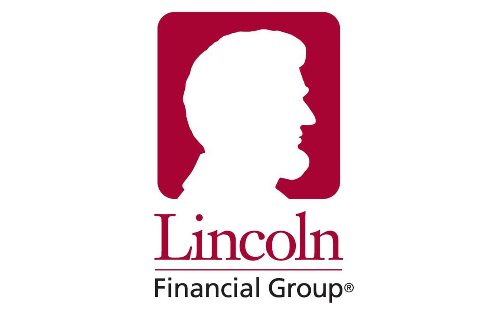 The lincoln financial group logo has a silhouette of lincoln in a red square.