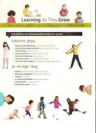 Educational poster titled “Learning As They Grow” with children at different stages of development and bullet points.