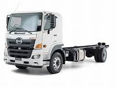 A white truck is sitting on top of a white surface.