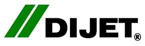 A green and black logo for dijet on a white background