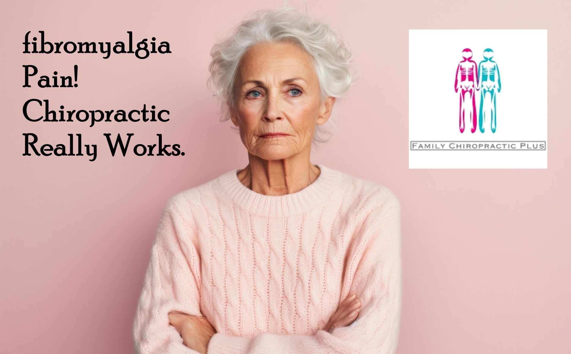 A woman in her 50s with a pained and tired expression due to fibromyalgia pain.