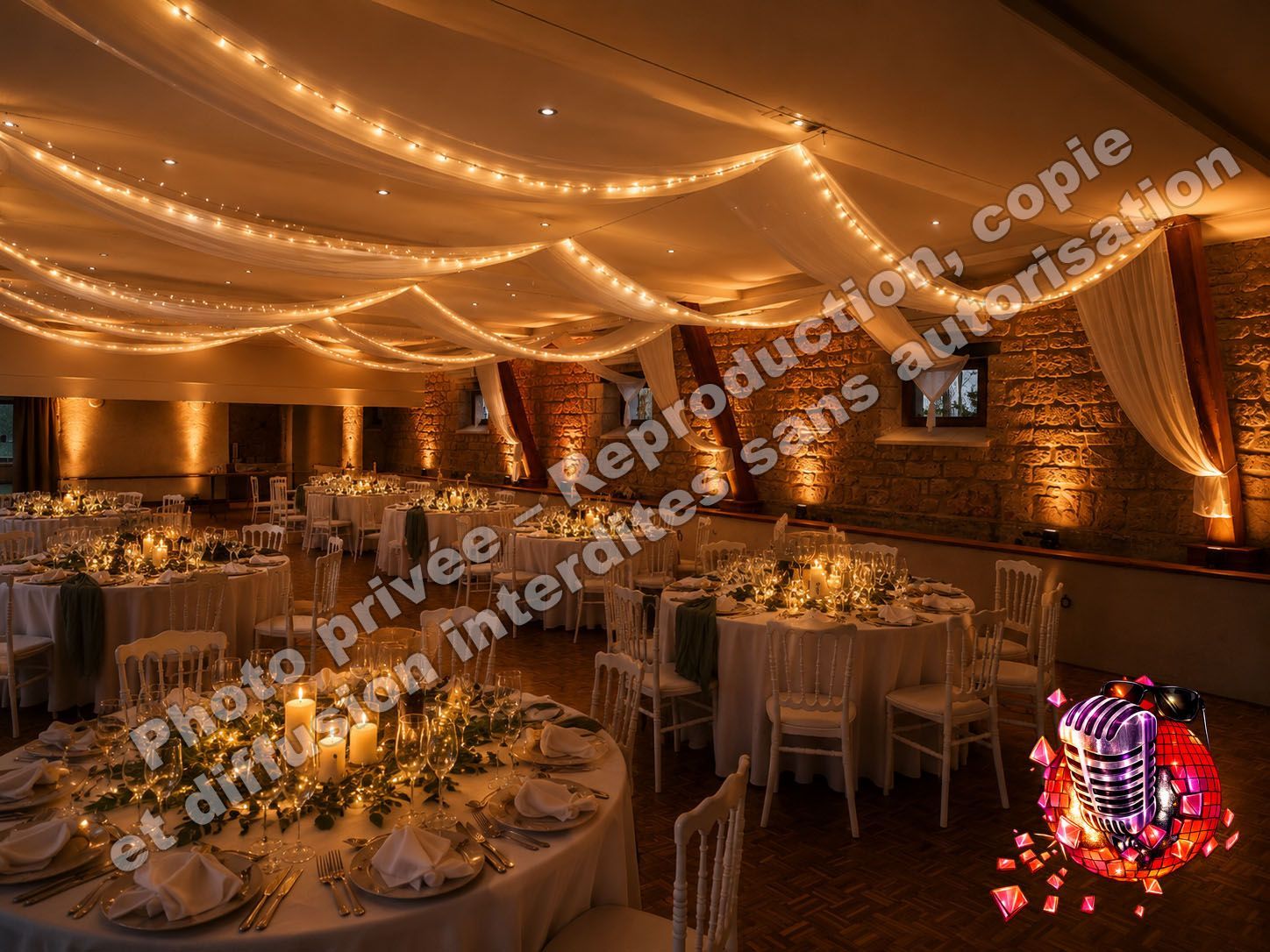 la ferme au moulin 02380 Pont Saint Mard aisne jean eric dj animation ambiance mariage projecteurs led