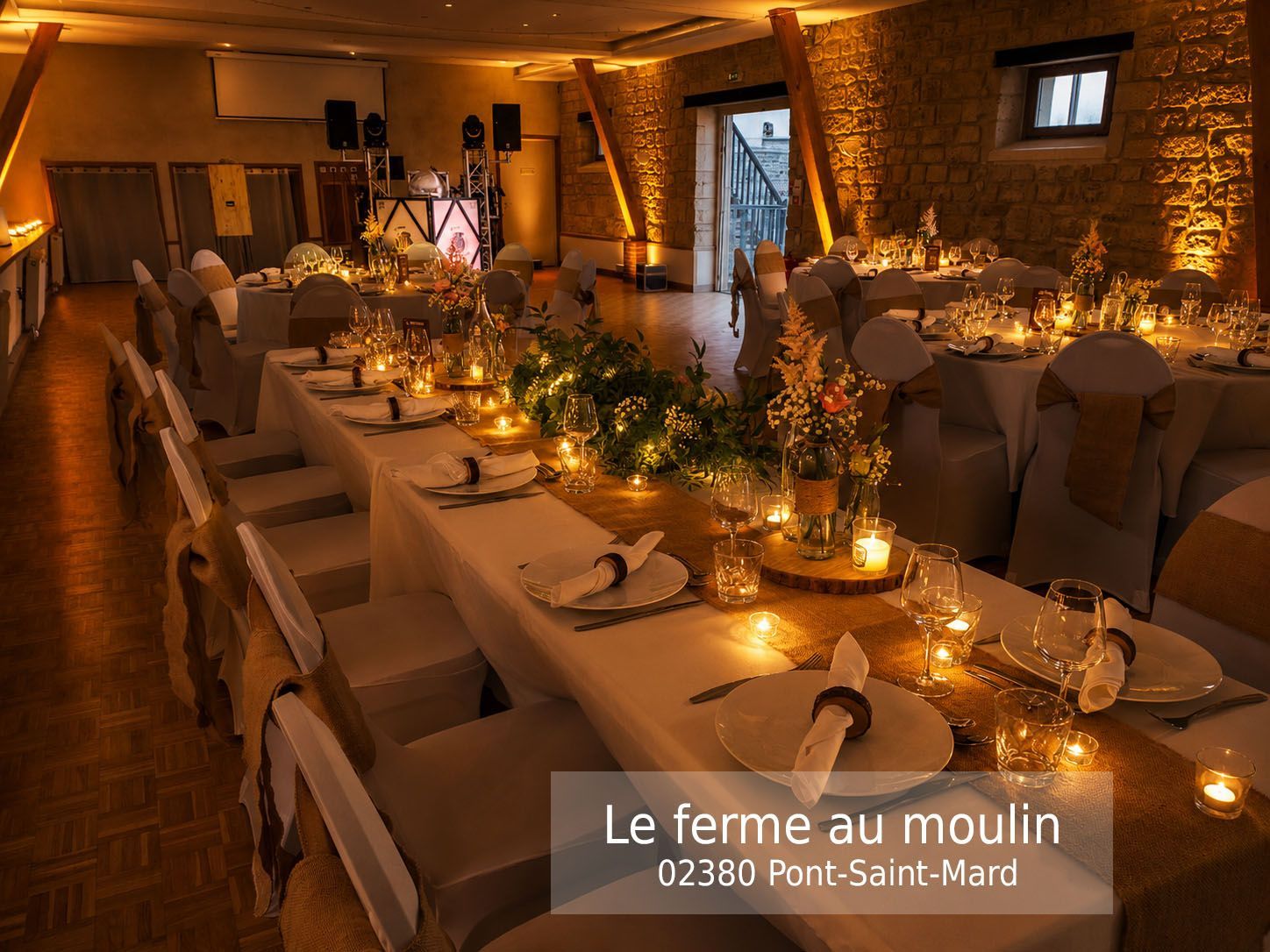 la ferme au moulin 02380 Pont-Saint-Mard mariage jean eric dj animation decoration mariage ambiance led