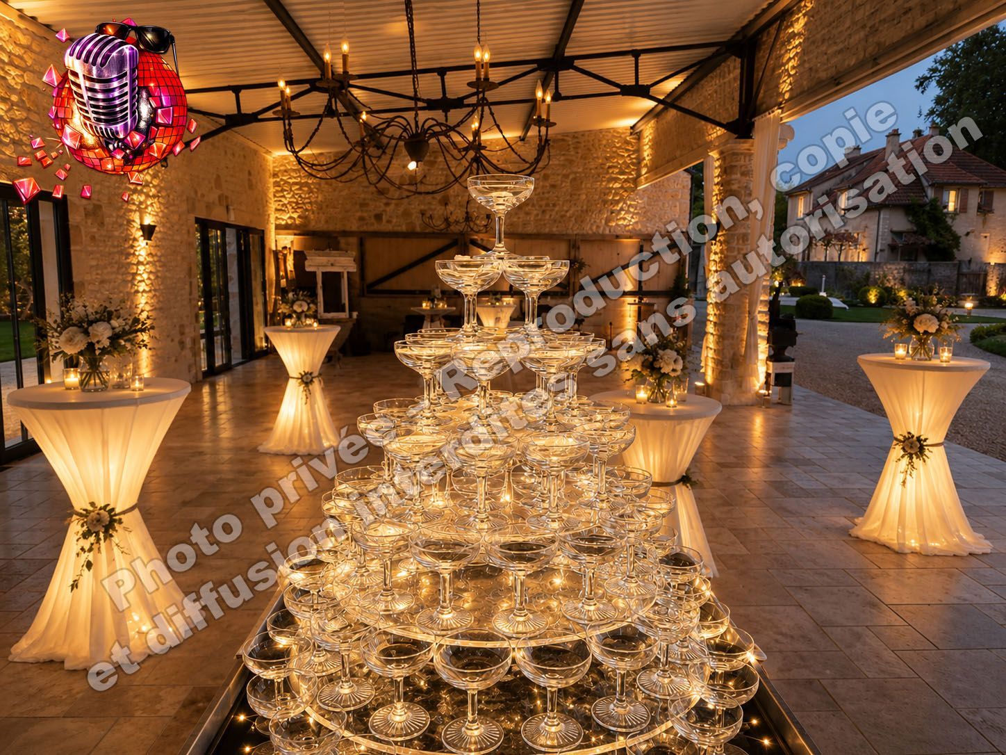 la ferme de la biza missy sur aisne 02 jean eric dj animation pyramide a champagne