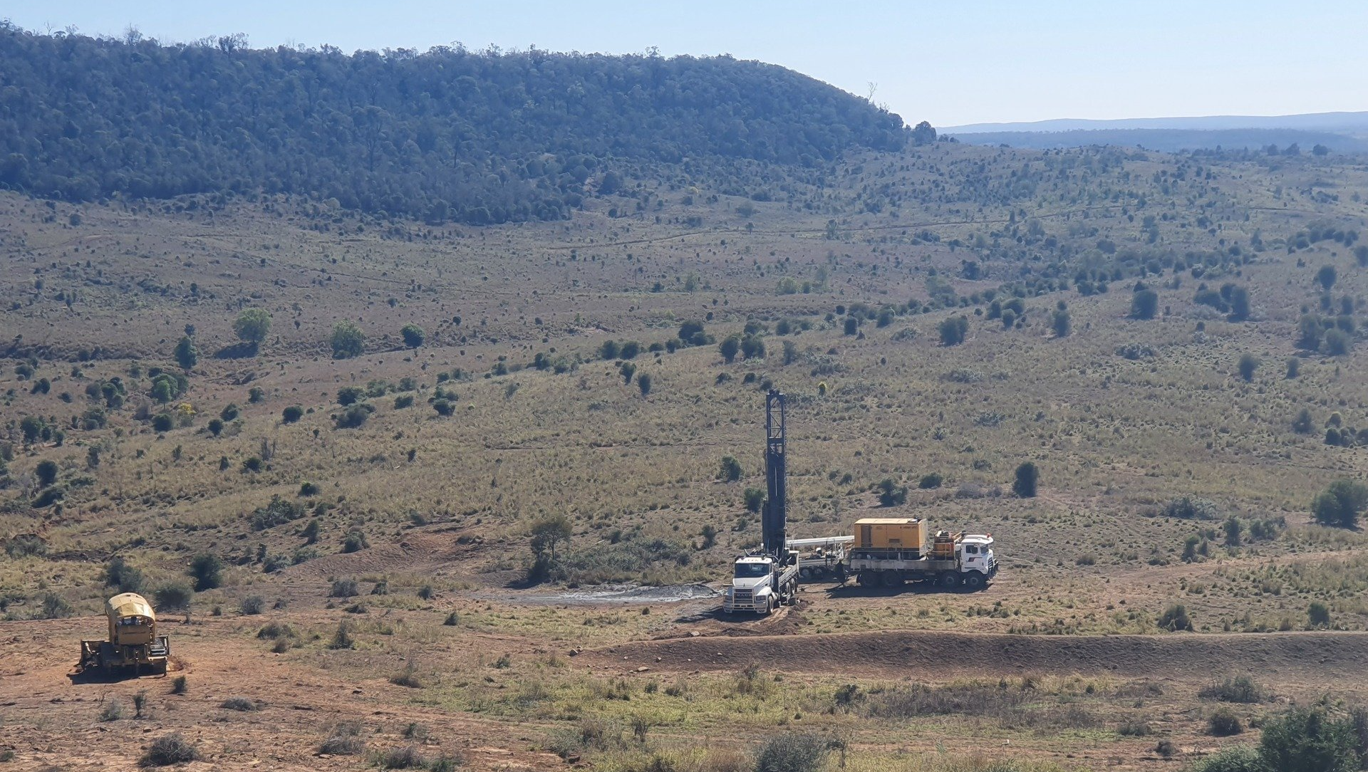 Drilling rig in bushland
